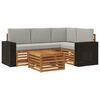 vidaXL Set de canapele de exterior 5 pcs Natural și gri deschis