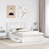 vidaXL Pat cu storage cu headboard Alb 140 x 190 cm Lemn compozit