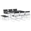 vidaXL Set mobilier de grădină, 11 piese, cu perne, alb, textilenă