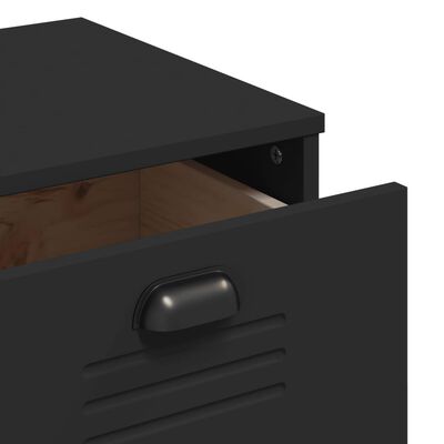 vidaXL Dulap cu sertare „VIKEN”, negru, lemn masiv de pin