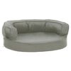 vidaXL Saltea ergonomică pat de c&acirc;ini, 60x42 cm, gri, aspect de in