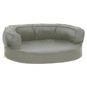 vidaXL Saltea ergonomică pat de c&acirc;ini, 60x42 cm, gri, aspect de in