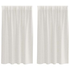 vidaXL Cortină din Voile cu perdele 2 pcs Crem 140 x 140 cm Poliester