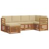 vidaXL Set de canapele de exterior 6 buc. Natural și Bej Poliester