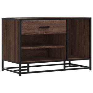 vidaXL Bancă pentru &icirc;ncălțăminte Stejar maro Lemn prelucrat și metal