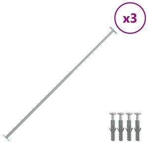 vidaXL Bare de siguranță fereastră reglabile, 3 buc., 710-1200 mm