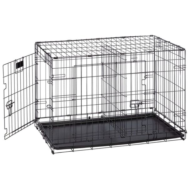 Ferplast Cușcă pentru c&acirc;ini Dog-Inn 90, gri, 92,7x58,1x62,5 cm