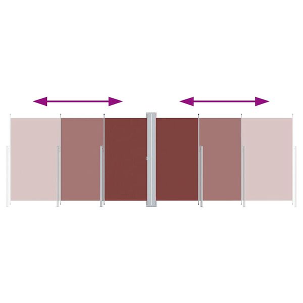 vidaXL Copertină laterală retractabilă, maro, 220x600 cm