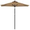 vidaXL Umbrelă soare de grădină stâlp din oțel/LED taupe 225x225x212cm