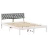 vidaXL Cadru de pat Alb și gri deschis 160 x 200 cm Lemn masiv de pin