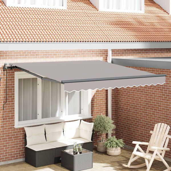 vidaXL Cortina Retractabilă Gri deschis 350 x 250 cm