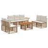 vidaXL Set de canapele pentru grădină 8 buc. Alb Natural și Crem