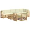 vidaXL Seturi de canapele 9 pcs Alb și crem Lemn Solid de Acacia