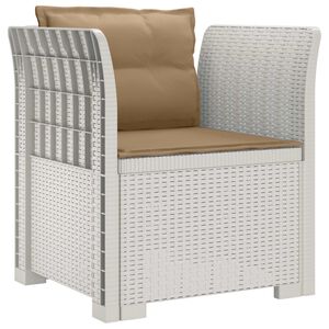 vidaXL Fotoliu cu 1 Loc cu Perne Aspect Rattan PP Alb