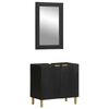 vidaXL Set mobilier de baie, 2 piese, negru, lemn compozit