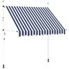 vidaXL Copertină retractabilă manual, dungi albastru și alb, 250 cm