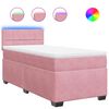 vidaXL Pat box spring cu saltea, roz, 100x200 cm, catifea