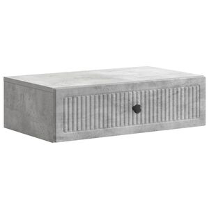 vidaXL Masă laterală montată pe perete Gri Beton 59 x 34,5 x 17 cm