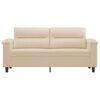 vidaXL Canapea cu 2 locuri, crem, 140 cm, țesătură microfibră