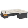 vidaXL Set canapele de grădină cu perne, 10 piese, negru, poliratan