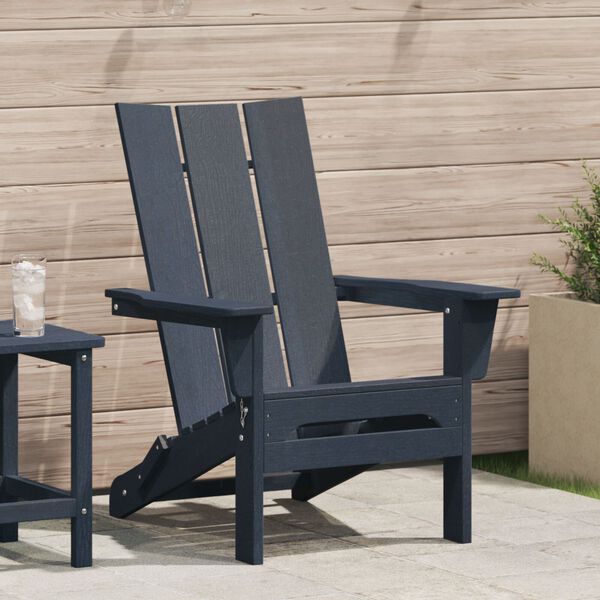 vidaXL Scaun pliabil Adirondack Bleumarin 74.5 x 80.5 x 90 cm HDPE