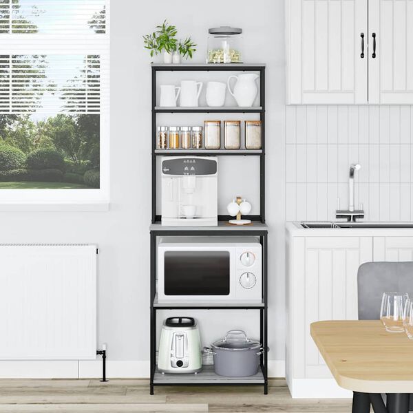 vidaXL Raft de bucătărie Gri Sonoma 60 x 40 x 168 cm Lemn compozit