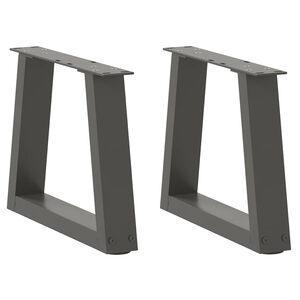 vidaXL Picioare pentru măsuță de cafea &icirc;n formă de V, 2 buc., antracit, 30x(30-31,3) cm, oțel