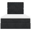 vidaXL Cadru de pat otoman cu saltele, catifea neagră 120x190cm