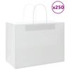 vidaXL Pungi de h&acirc;rtie 250 buc cu m&acirc;nere albe 32x17x25 cm