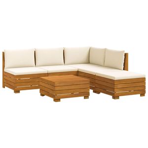 vidaXL Set de canapele de exterior 6 Bucată Maro Lemn Solid de Acacia