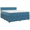 vidaXL Pat boxspring cu saltea Albastru &icirc;nchis 180 x 200 cm Catifea