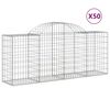 vidaXL Coșuri gabion arcuite 50 buc, 200x50x80/100 cm, fier galvanizat