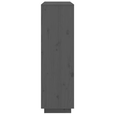 vidaXL Dulap înalt, gri, 110,5x35x117 cm, lemn masiv de pin
