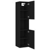 vidaXL Set mobilier de baie, negru, lemn prelucrat