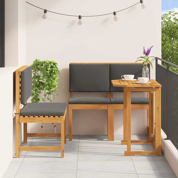 vidaXL Set Bistro de Grădină 3 pcs Maro lemn masiv de acacia