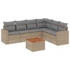 vidaXL Set canapele de grădină, 7 piese, cu perne, bej, poliratan