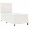 vidaXL Pat cu arcuri Crema și Alb 90 x 200 cm Țesătură din corduroy