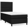 vidaXL Pat box spring cu saltea, negru, 80x200 cm, textil