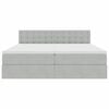 vidaXL Pat cu storage cu saltea cu headboard Gri deschis 90 x 200 cm
