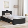 vidaXL Cadru de pat cu headboard Negru 100 x 200 cm Lemn de pin masiv