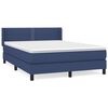 vidaXL Pat box spring cu saltea, albastru, 140x200 cm, textil