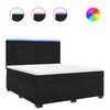 vidaXL Pat box spring cu saltea, negru, 180x200 cm, catifea