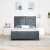 vidaXL Pat cu arcuri cu headboard Gri &icirc;nchis 140 x 190 cm Catifea