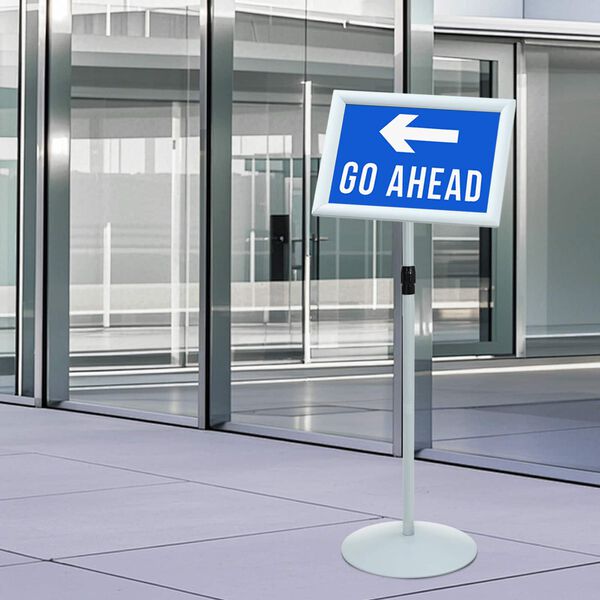 vidaXL Suport poster tip pedestal Argintiu 33 x 33 x 126 cm