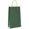 vidaXL Pungi de h&acirc;rtie 50 buc cu m&acirc;nere verde 21x11x36 cm