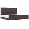 vidaXL Cadru de pat cu headboard Maro &icirc;nchis 200 x 200 cm țesătură