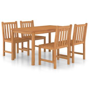 vidaXL Set de mobilier de grădină cu 5 piese, 140x80 cm, lemn masiv de tec