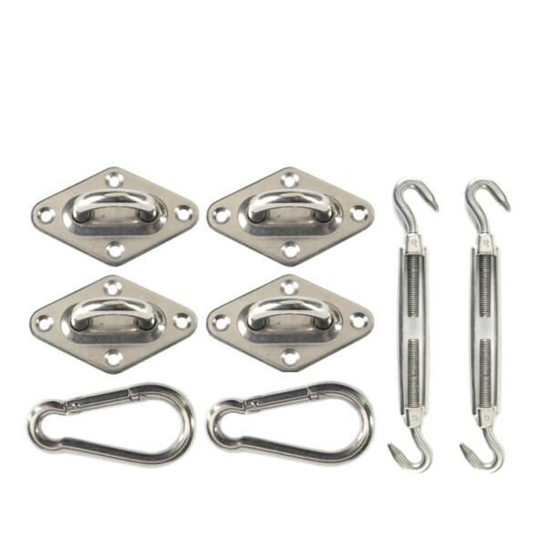 Livin'outdoor Elemente fixare parasolar p&acirc;nză pătrat, oțel inoxidabil