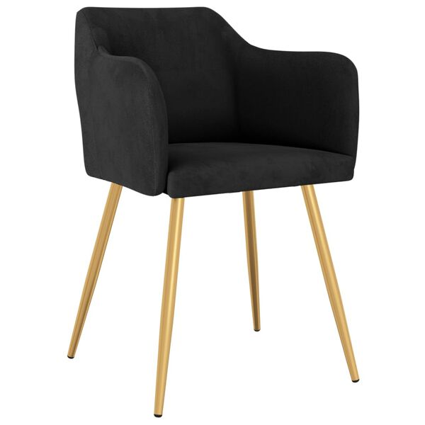 vidaXL Scaune de bucătărie, 2 buc., negru, catifea