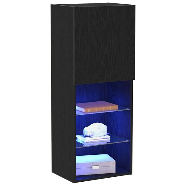 vidaXL Set comodă TV Stejar Negru 40,5 x 30 x 102 cm Lemn compozit